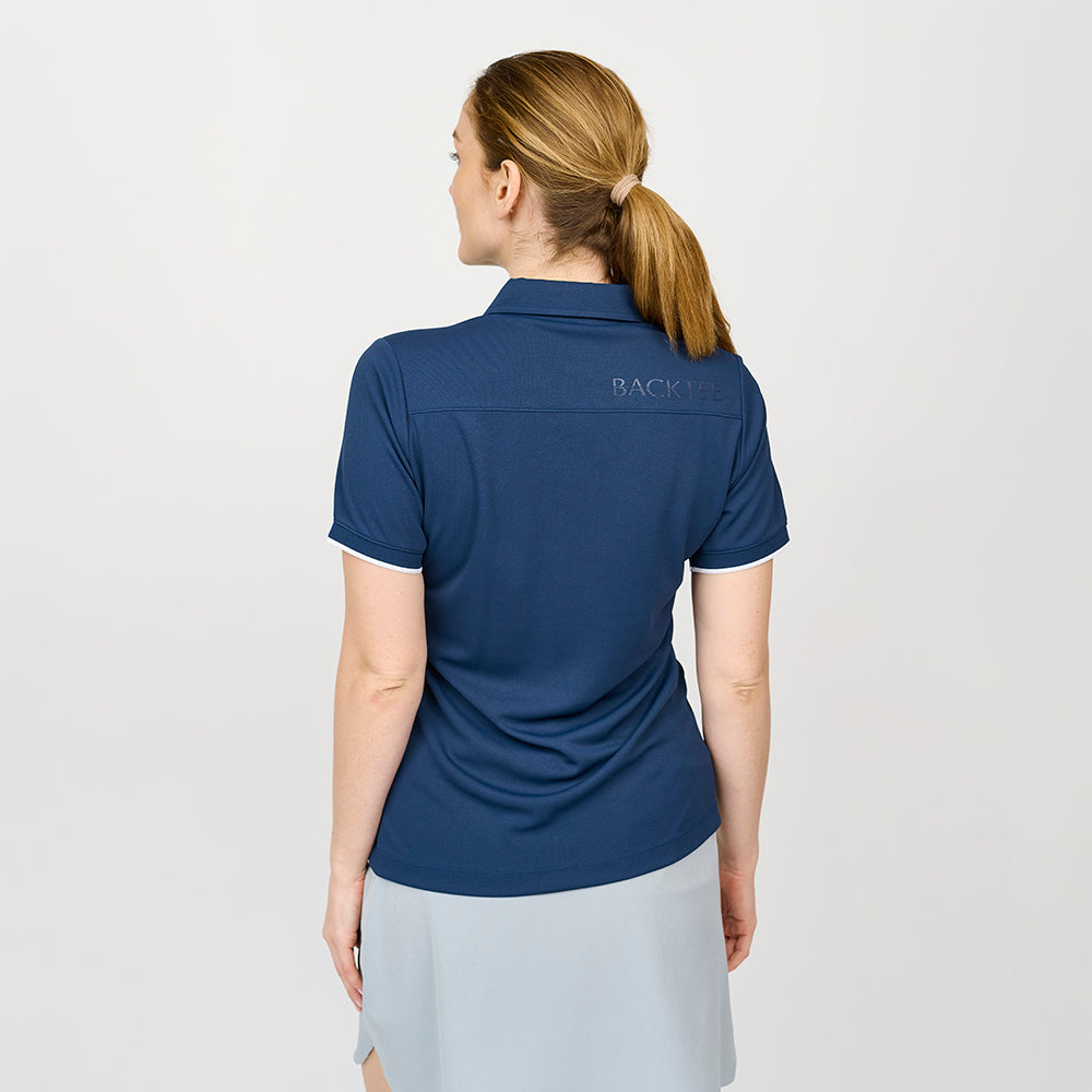 Klassisches Poloshirt für Damen, Marineblau