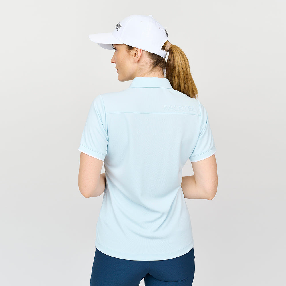 Klassisches Poloshirt für Damen, Hellblau