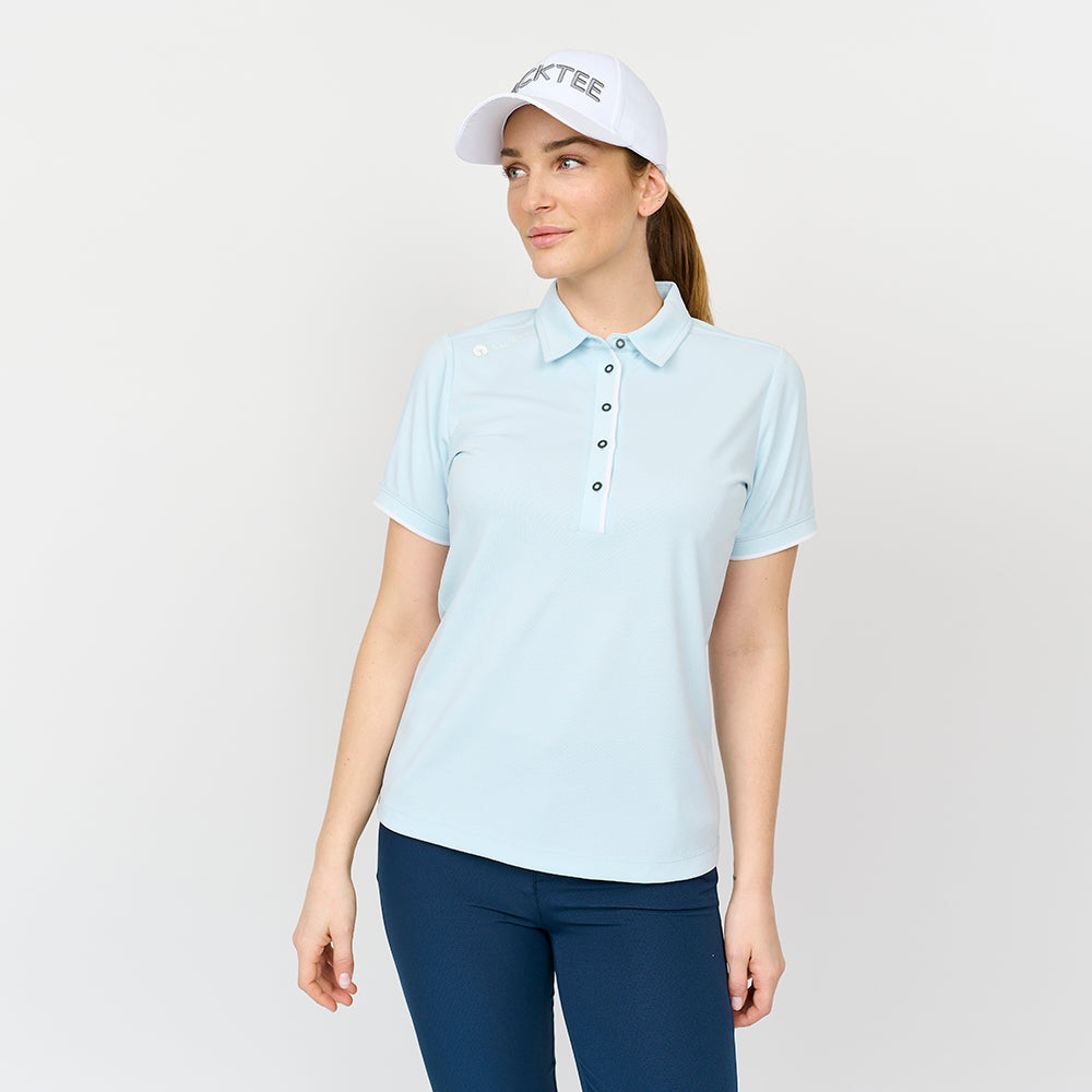 Klassisches Poloshirt für Damen, Hellblau