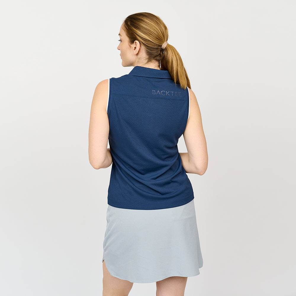 Klassisches Poloshirt für Damen, Marineblau