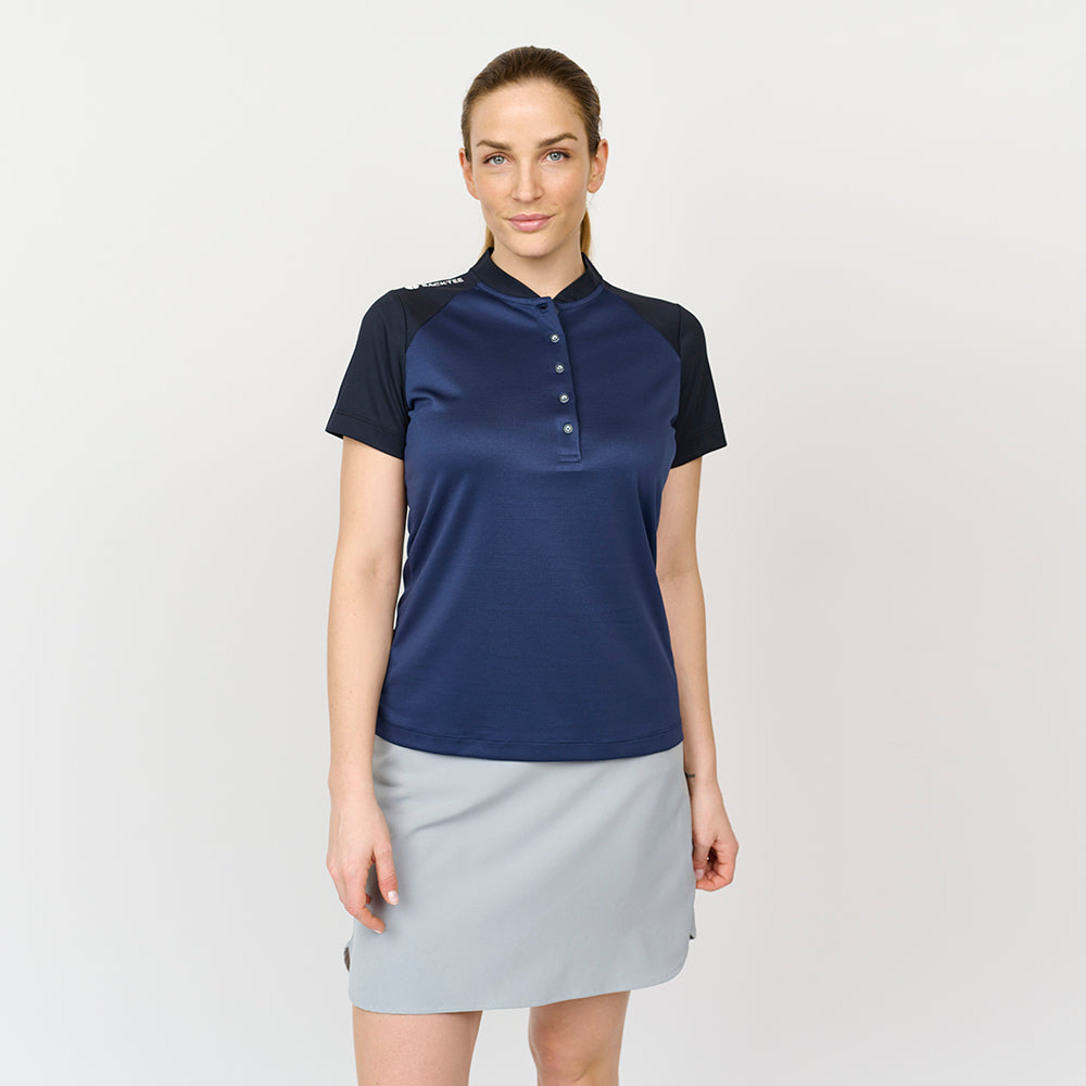 Bomber-Golfpolo für Damen, Marineblau