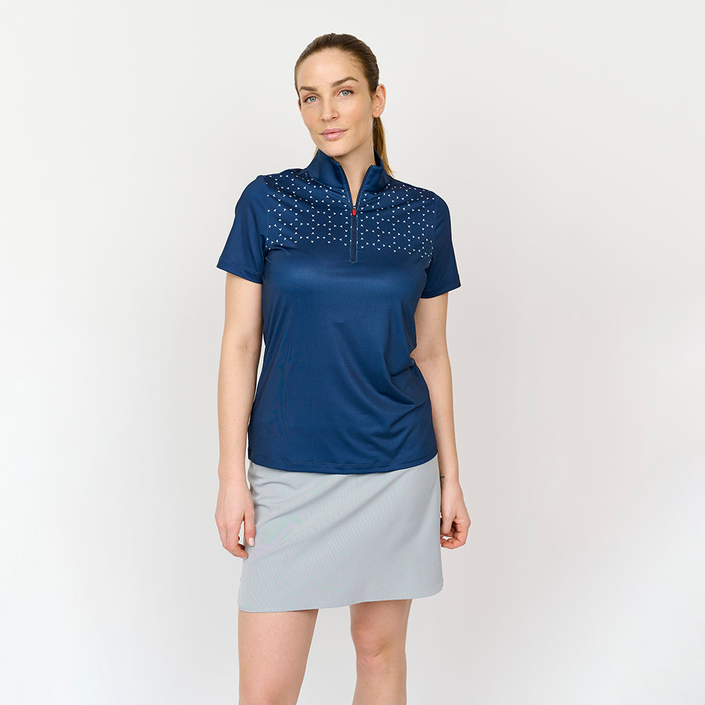 Icon-Poloshirt für Damen, Marineblau