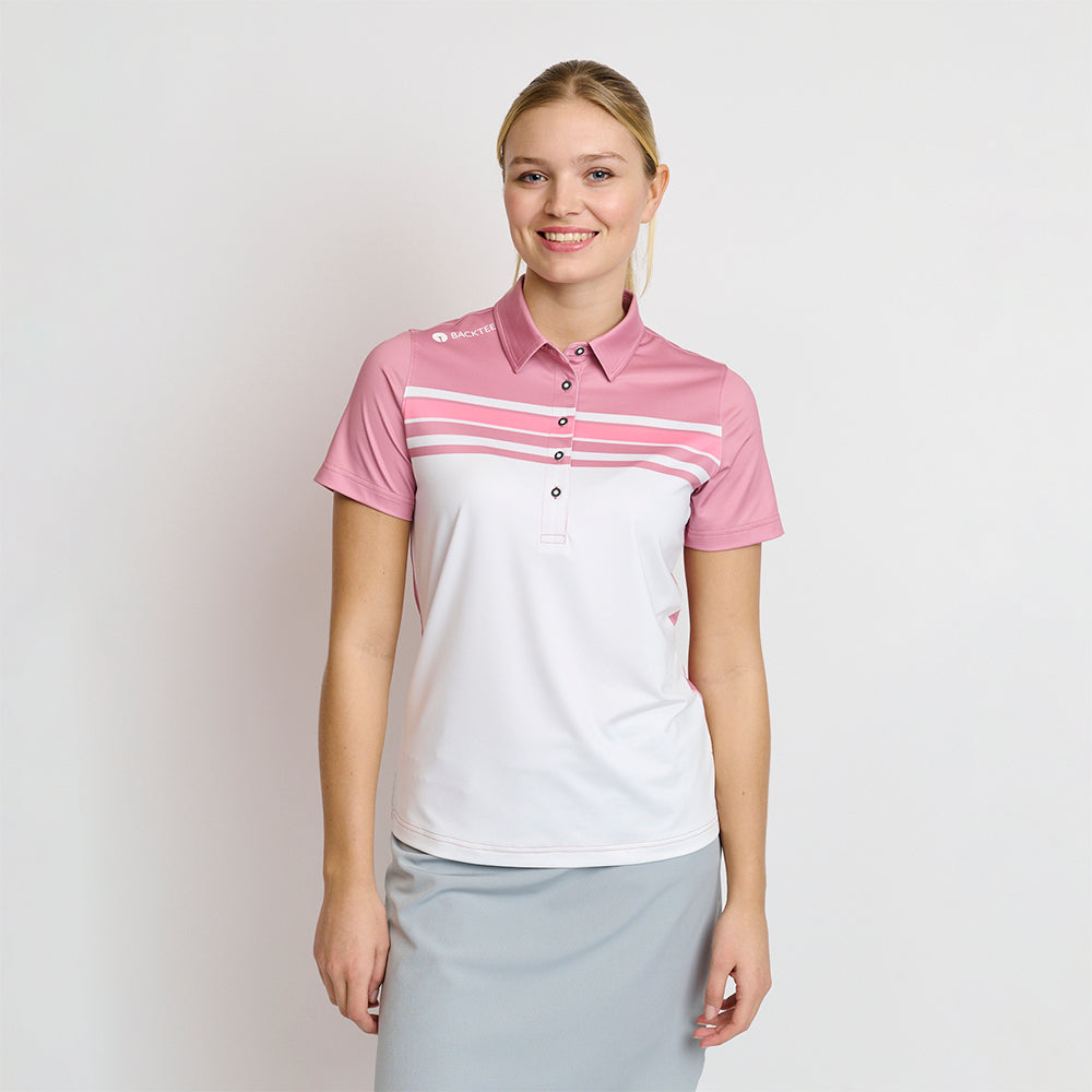 Vertikales Poloshirt für Damen, Foxglove