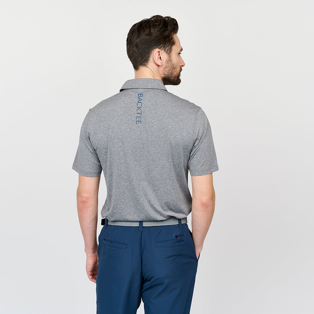 Melange-Poloshirt für Herren, Grau Melange