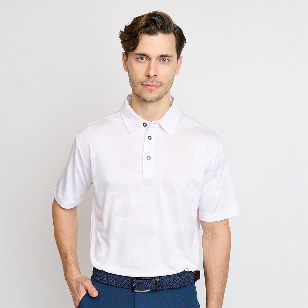 Camou-Polo für Herren, Weiß