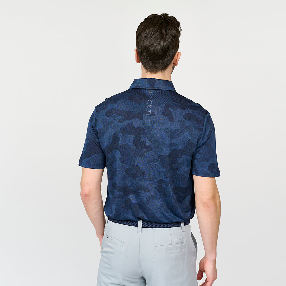 Camou-Polo für Herren, Marineblau