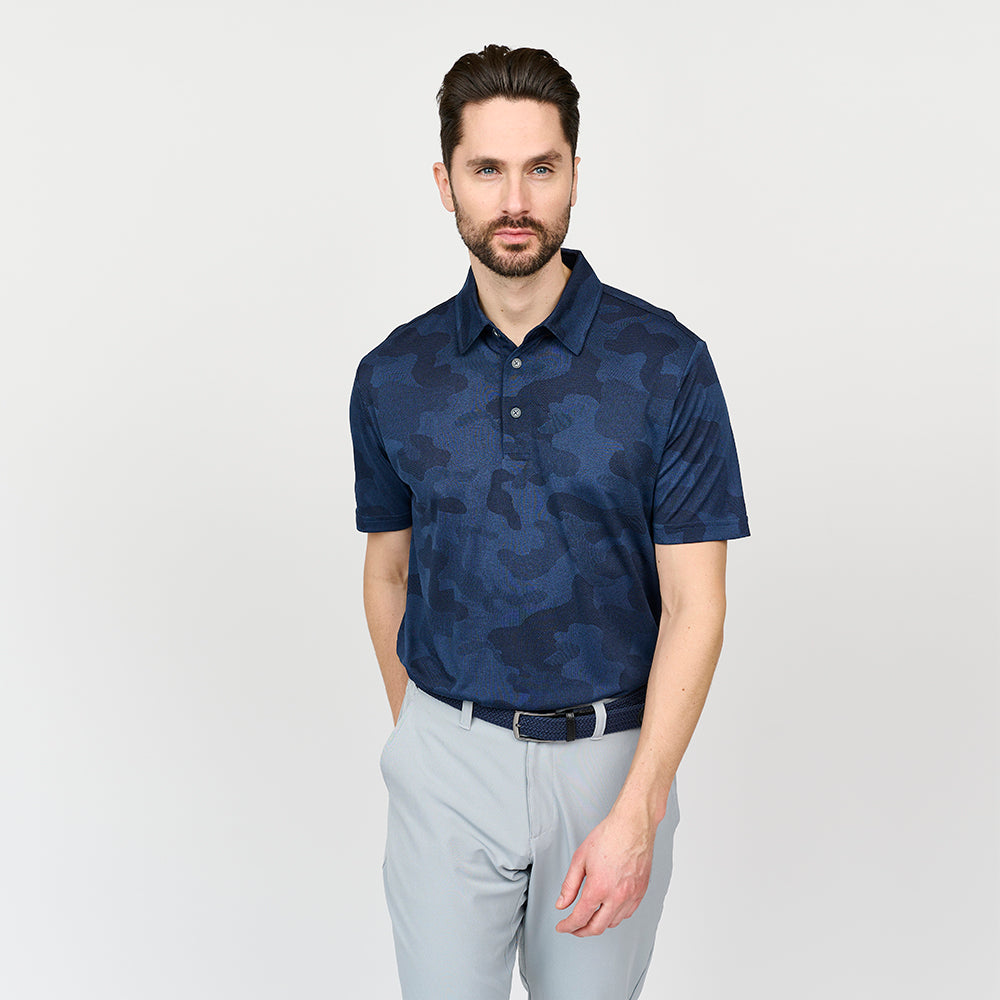 Camou-Polo für Herren, Marineblau