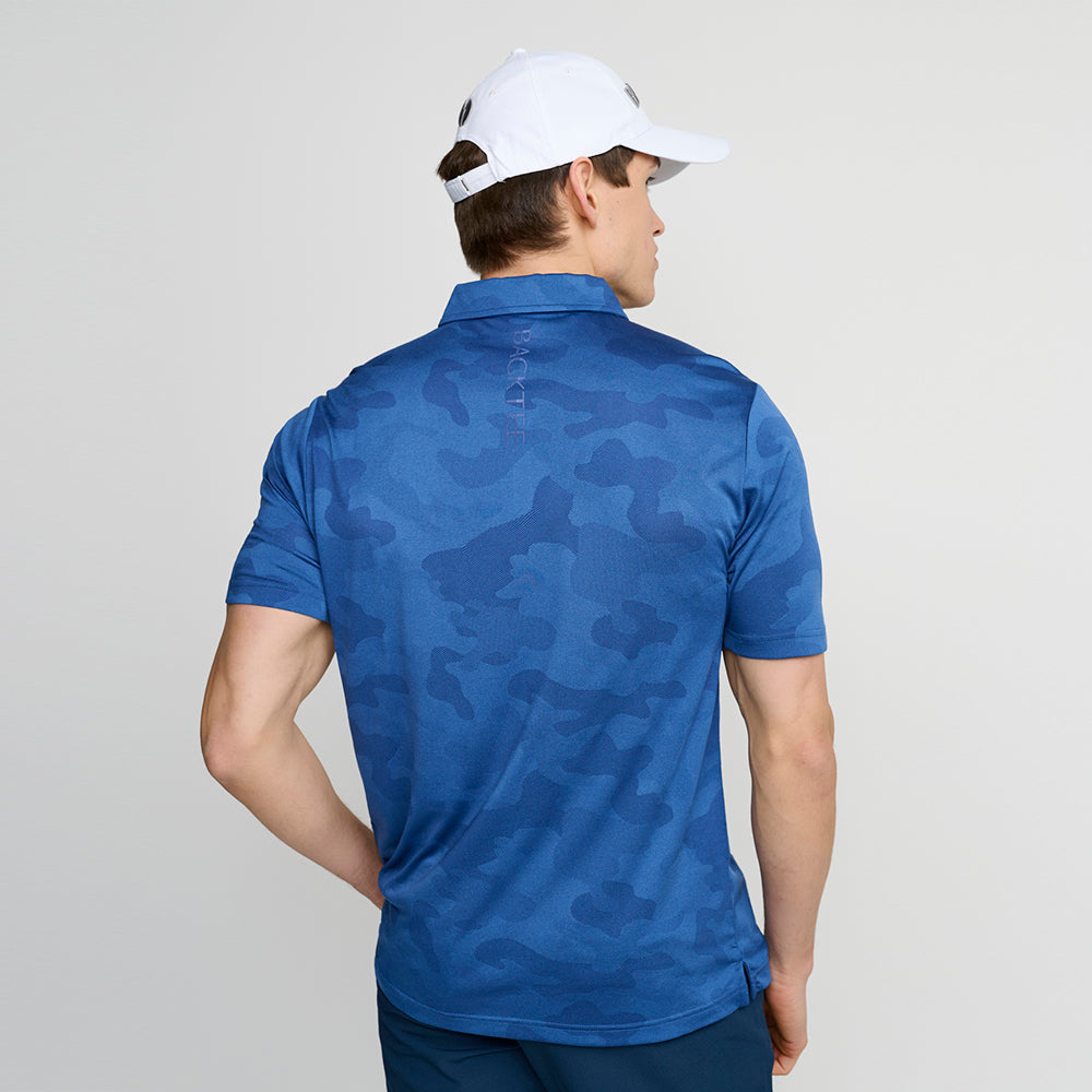Herren-Camouflage-Polo, True Navy