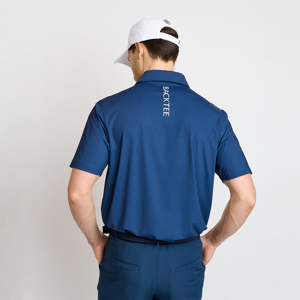 Vertikales Poloshirt für Herren, Marineblau