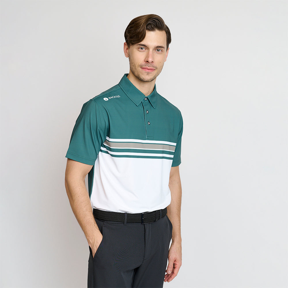 Vertikales Poloshirt für Herren, Bistrogrün