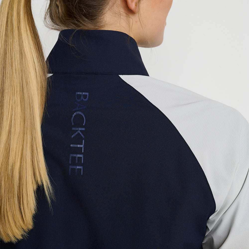 Damen-Windjacke mit kurzen Ärmeln und Stretch, Marineblau