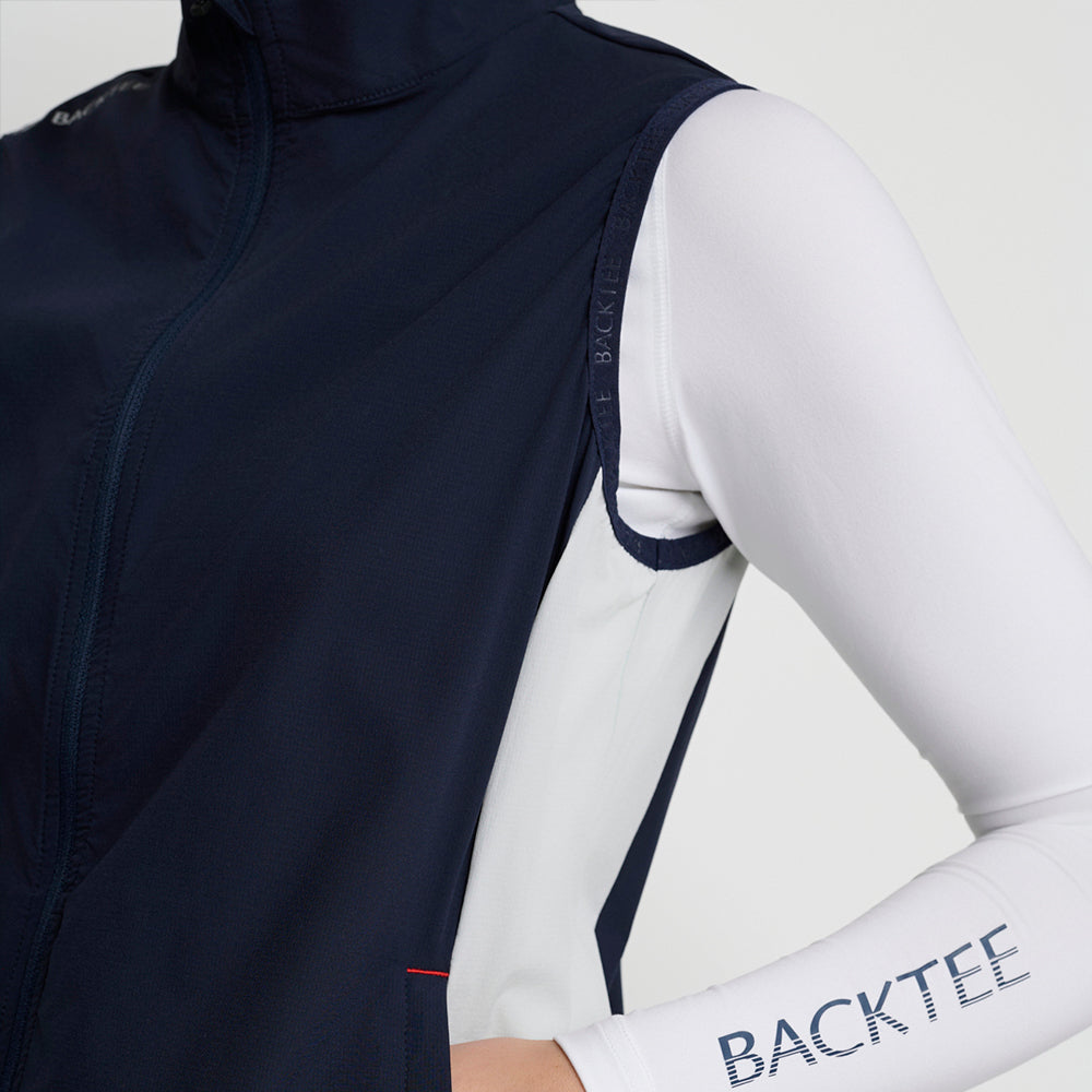 Damen Stretch-Windbreakerweste, Marineblau