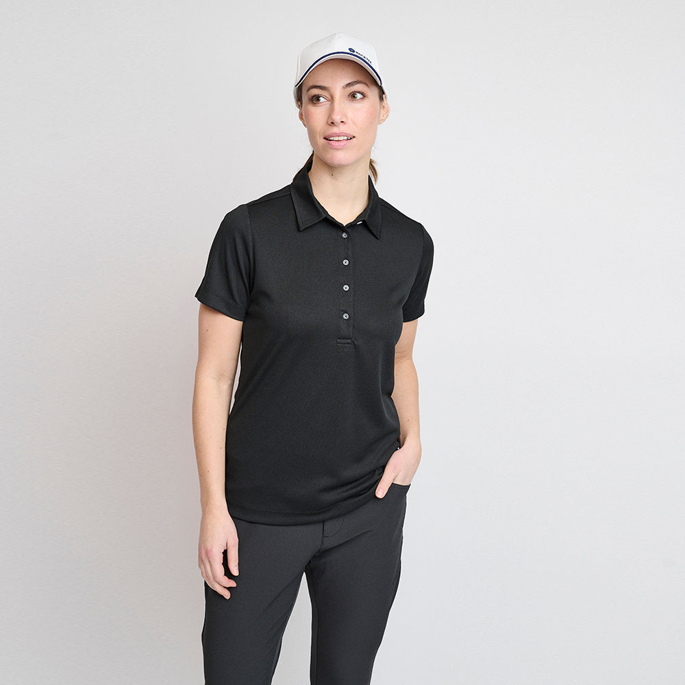 Performance-Poloshirt für Damen, Schwarz