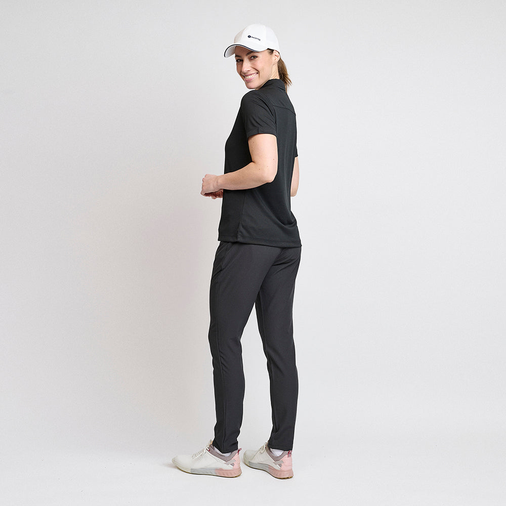 Performance-Poloshirt für Damen, Schwarz