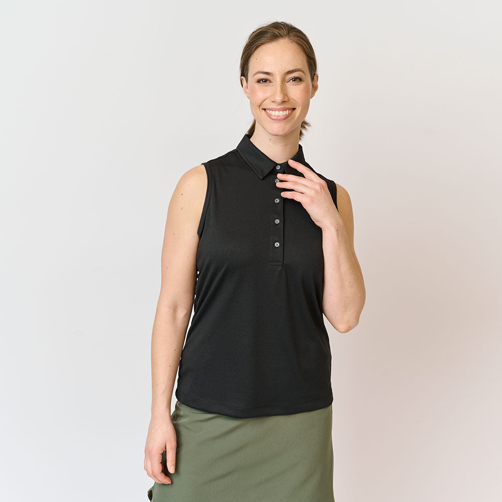 Performance-Poloshirt für Damen, Schwarz