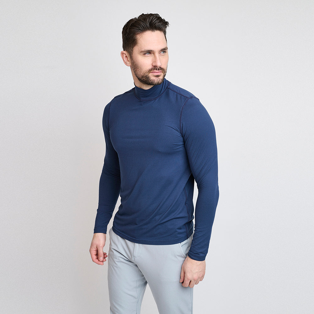 Rollkragenpullover von First Skin für Herren, Marineblau